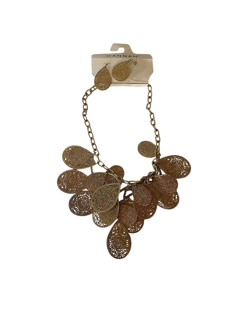 Hannah Necklace & Ear Ring Set NEW 18" Single Strand Party Bohemian Layering